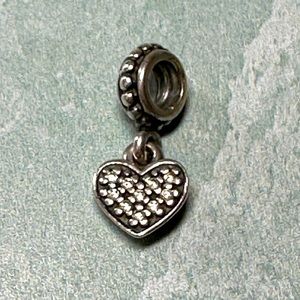 Pandora .925 sterling silver ALE Heart Clear Cubic Zirconia Charm